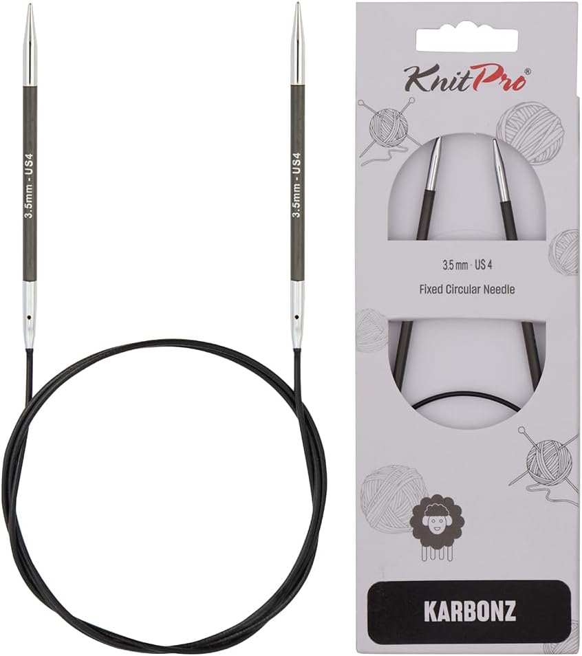 KnitPro Knitting Pins Circular Fixed Karbonz 80cm x 3.50mm