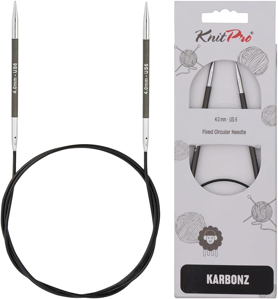 KnitPro Knitting Pins Circular Fixed Karbonz 100cm x 4.00mm