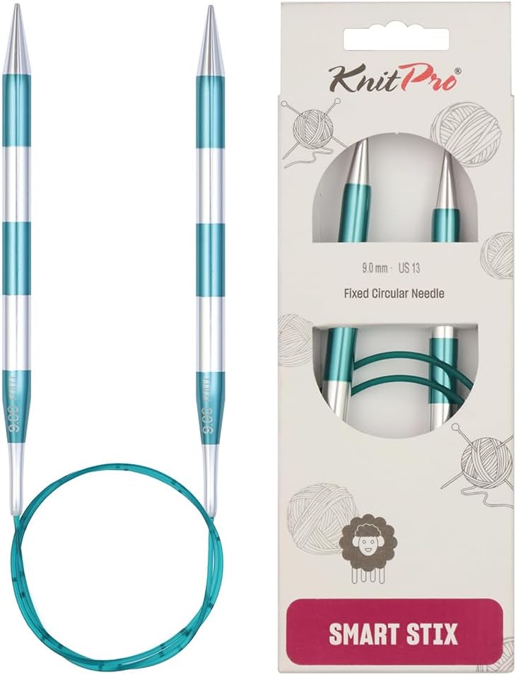 KnitPro Knitting Pins Circular Fixed Smart Stix Green 80cm x 9.00mm
