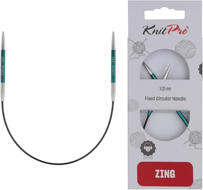 KnitPro Knitting Pins Circular Fixed Zing 22.5cm x 3.25mm