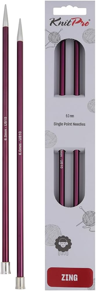 KnitPro Knitting Pins Single-Ended Zing 30cm x 6.00mm (Pair)