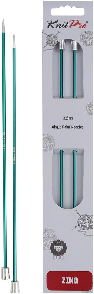 KnitPro Knitting Pins Single-Ended Zing 35cm x 3.25mm (Pair)