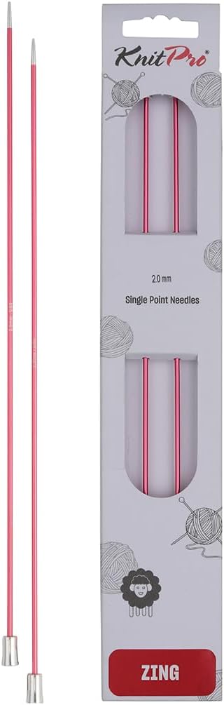 KnitPro Knitting Pins Single-Ended Zing 40cm x 2.00mm (Pair)