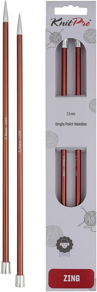 KnitPro Knitting Pins Single-Ended Zing 40cm x 5.50mm (Pair)