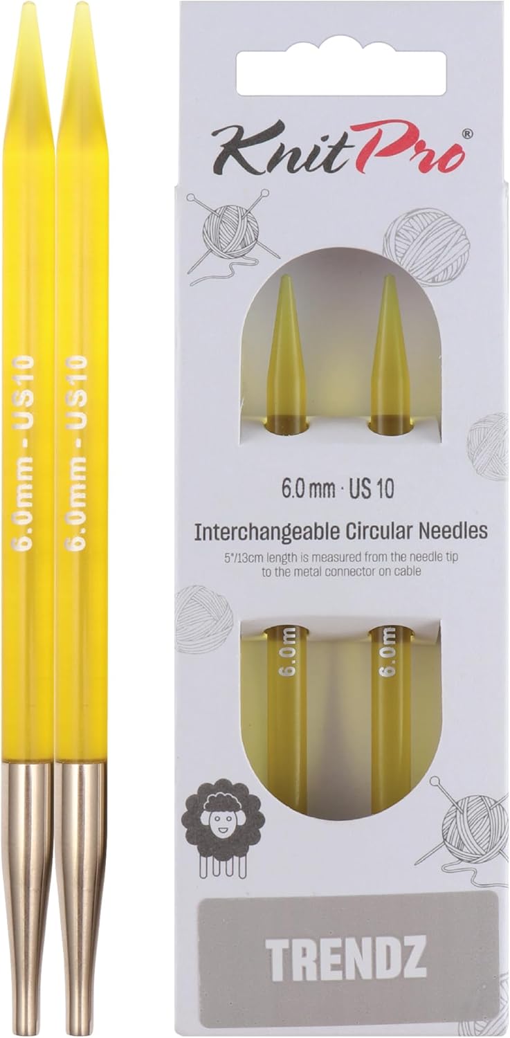 KnitPro Knitting Pins Circular Interchangeable Trendz 13cm x 6.00mm (Pair)