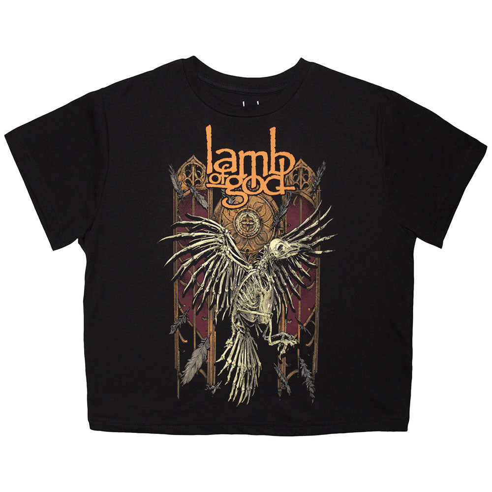 Lamb Of God Ladies Crop Top Crow Black (XL)