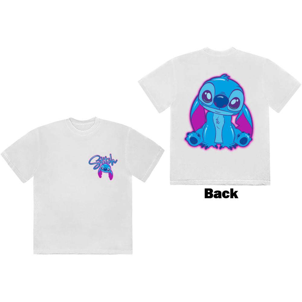 Disney Unisex T-Shirt Lilo & Stitch Spray Paint (Back Print) White (M)