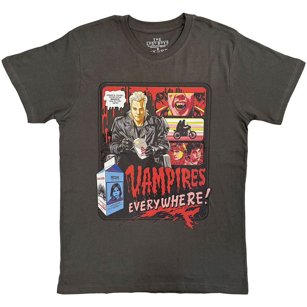 The Lost Boys Unisex T-Shirt Vampires Everywhere Charcoal Grey (XXL)