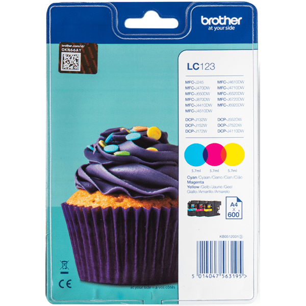 Brother LC123 Cyan/Magenta/Yellow Ink Cartridge Multipack
