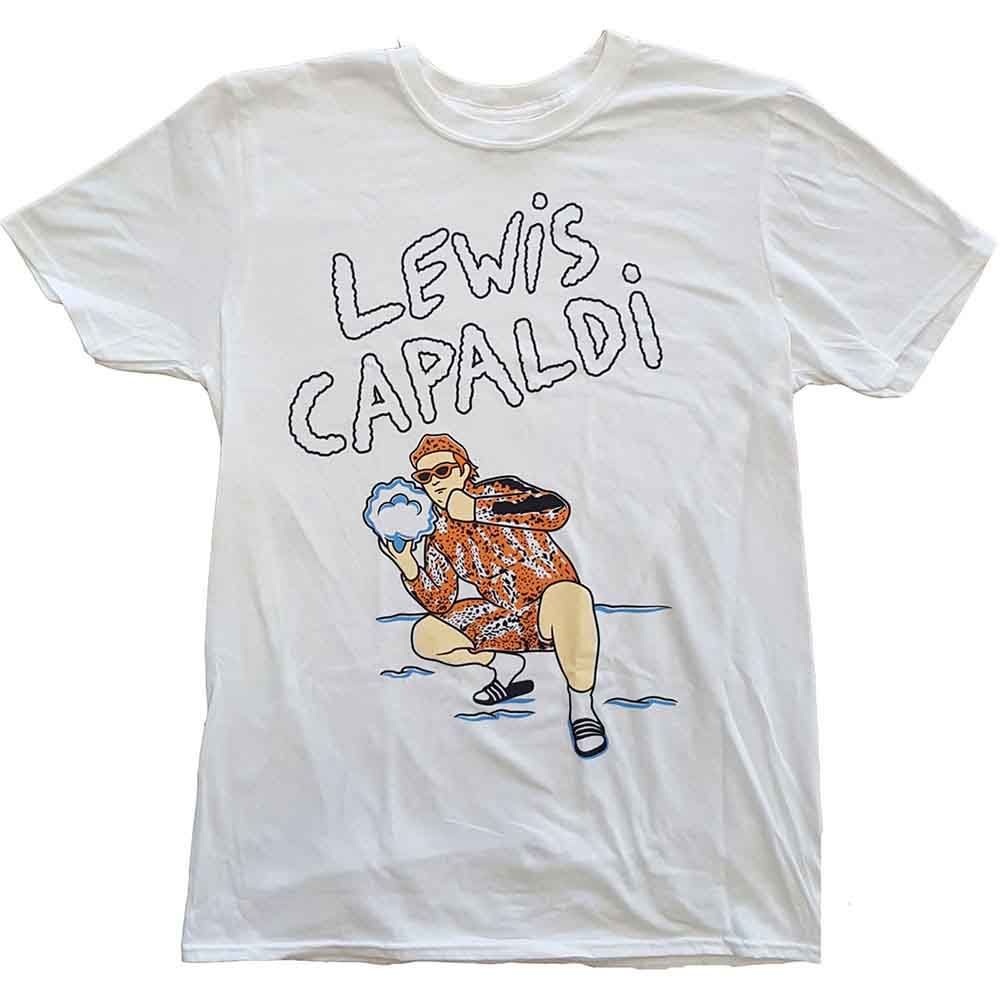 Lewis Capaldi Unisex T-Shirt Snow Leopard White (L)