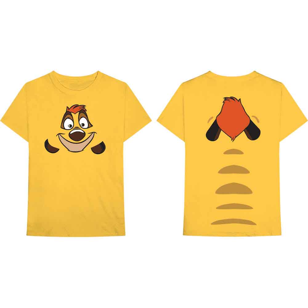 Disney Unisex T-Shirt Lion King Timon (Back Print) Yellow (L)
