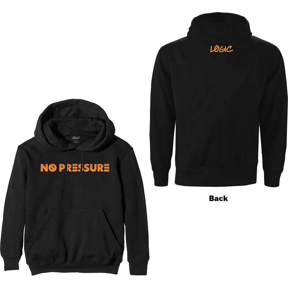 Logic Unisex Pullover Hoodie No Pressure Gradient (Back Print) Black (XL)