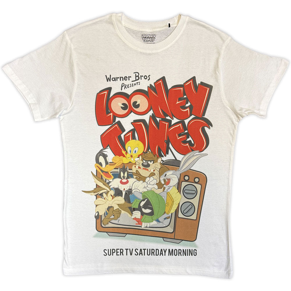 Looney Tunes Unisex T-Shirt Looney Tunes TV White (M)