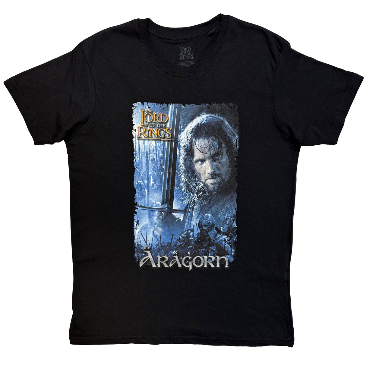 Lord Of The Rings Unisex T-Shirt Aragon Sword Montage Black (XXL)