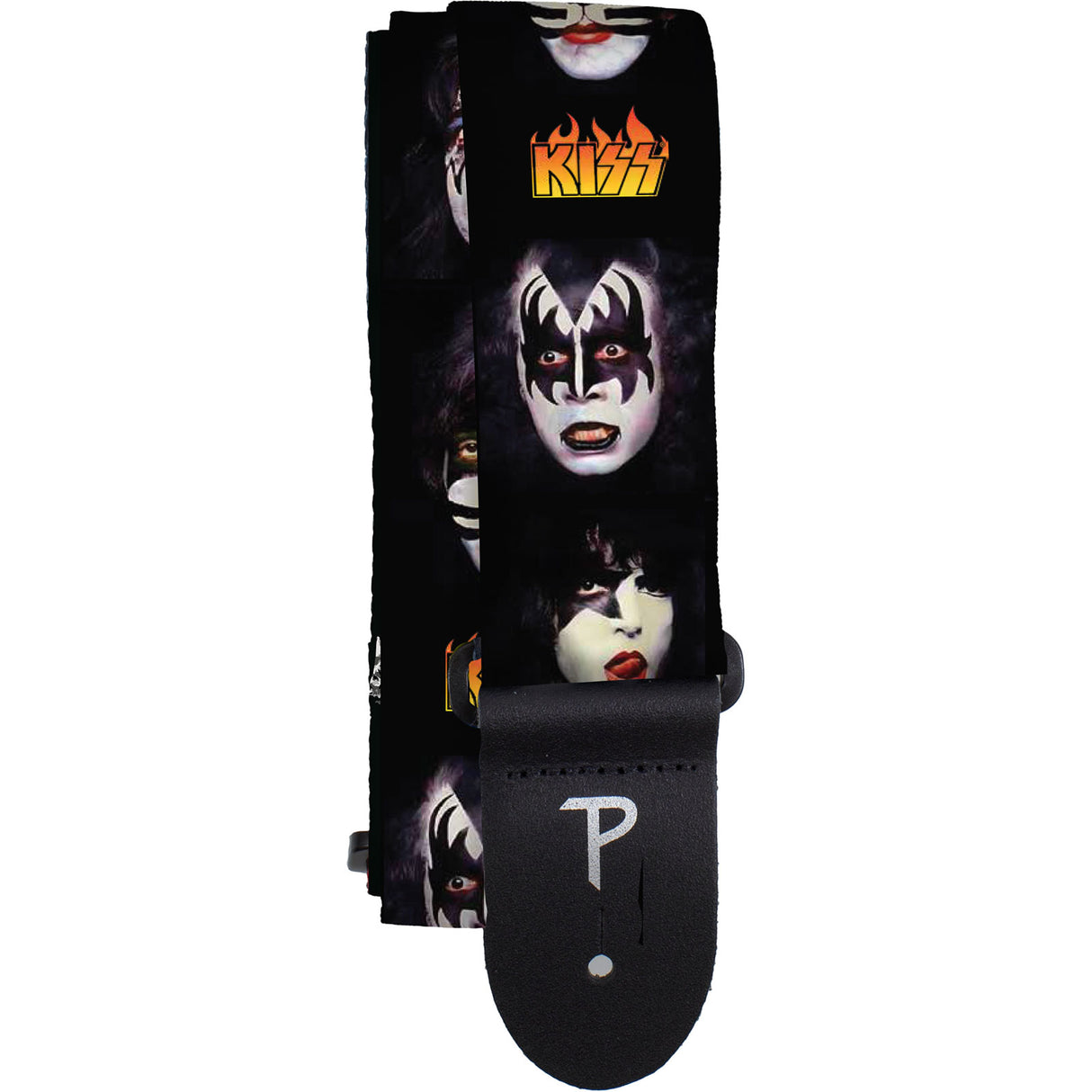 KISS  Guitar Strap Faces (Black)