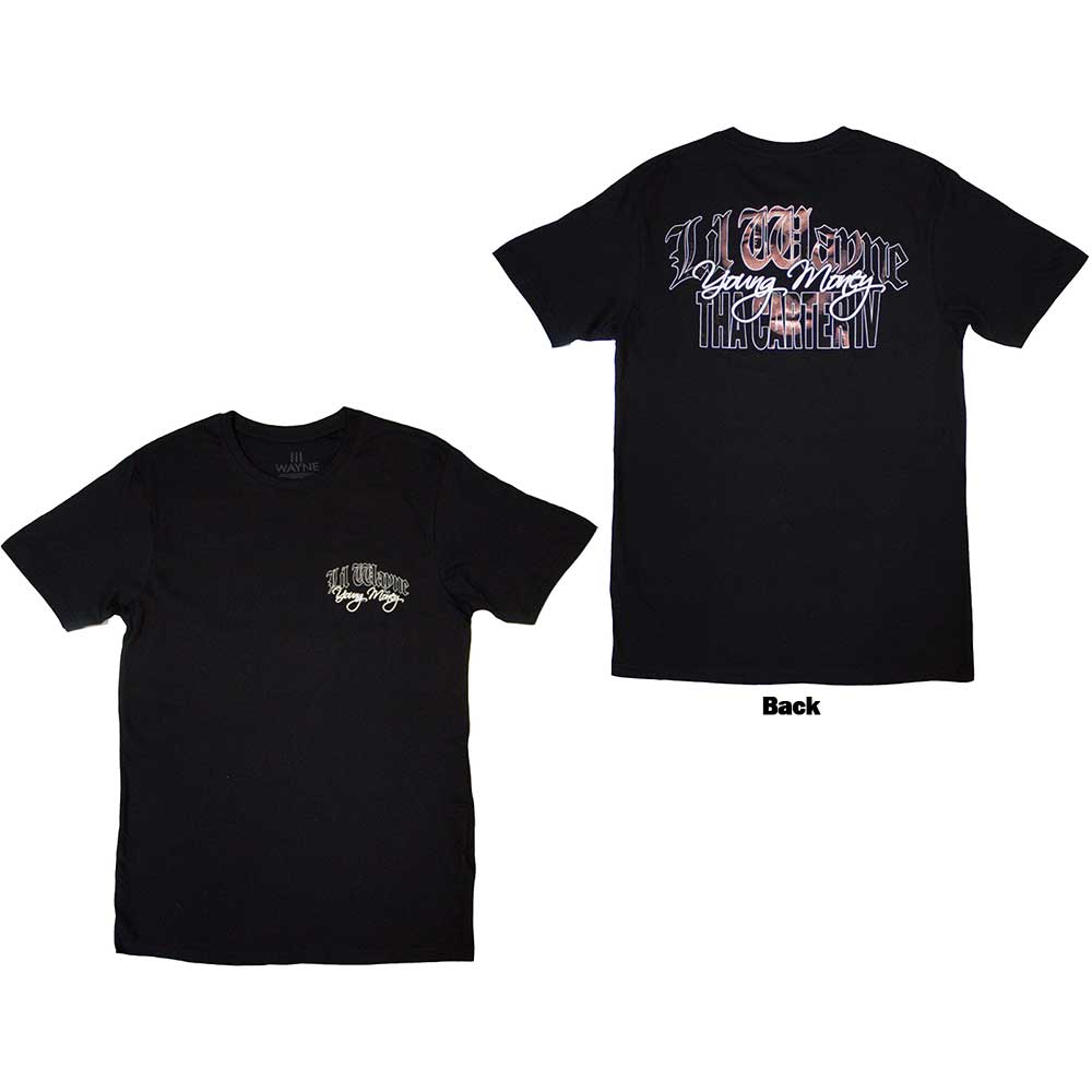 Lil Wayne Unisex T-Shirt Face Infill (Back Print) Black (S)