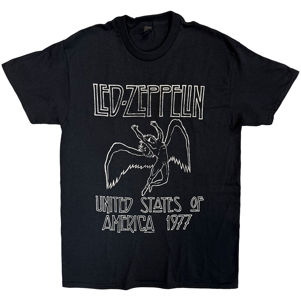 Led Zeppelin Unisex T-Shirt USA '77 Black (M)