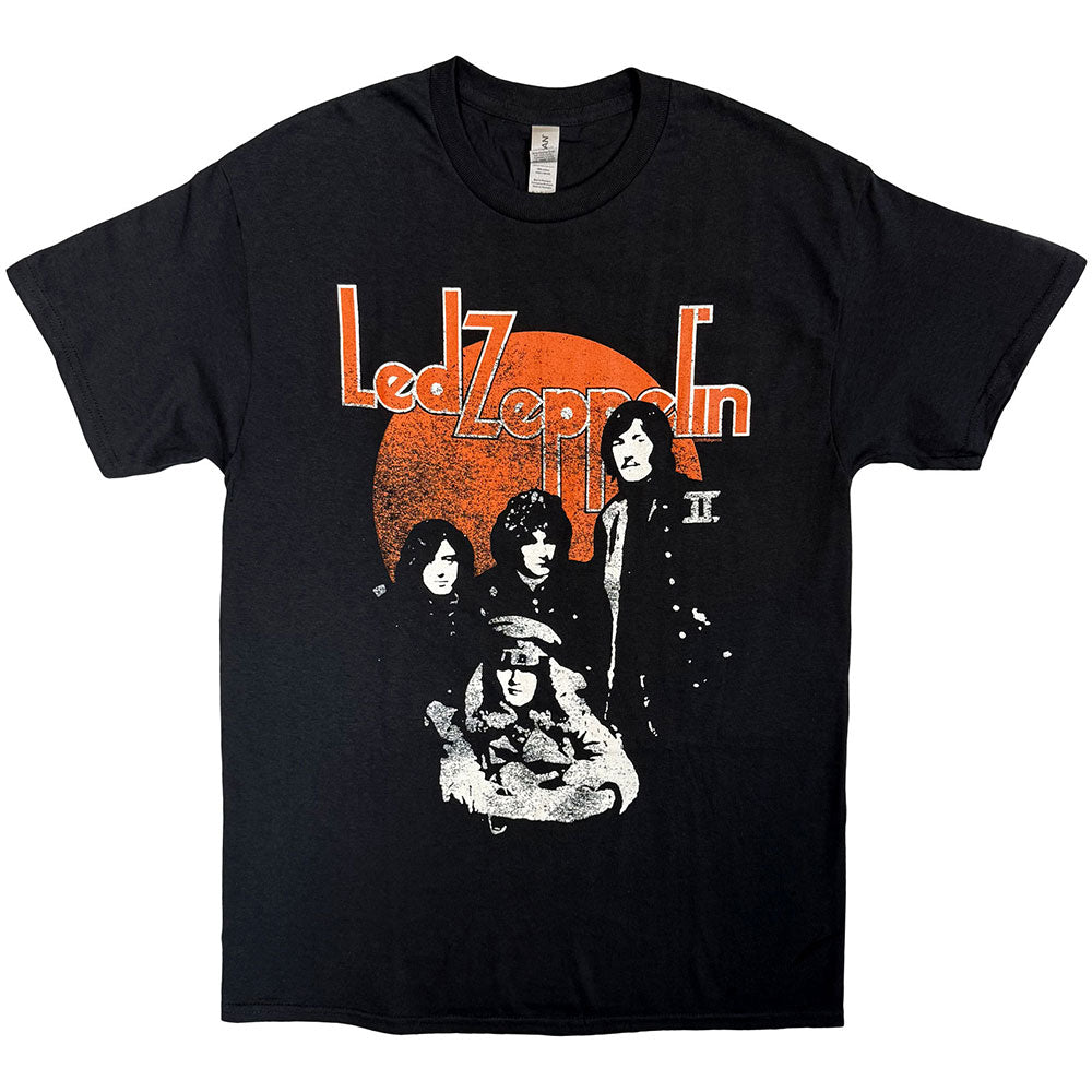 Led Zeppelin Unisex T-Shirt Orange Circle Black (XL)