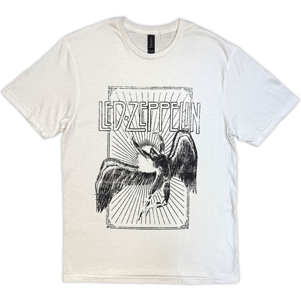 Led Zeppelin Unisex T-Shirt Icarus Burst White (S)