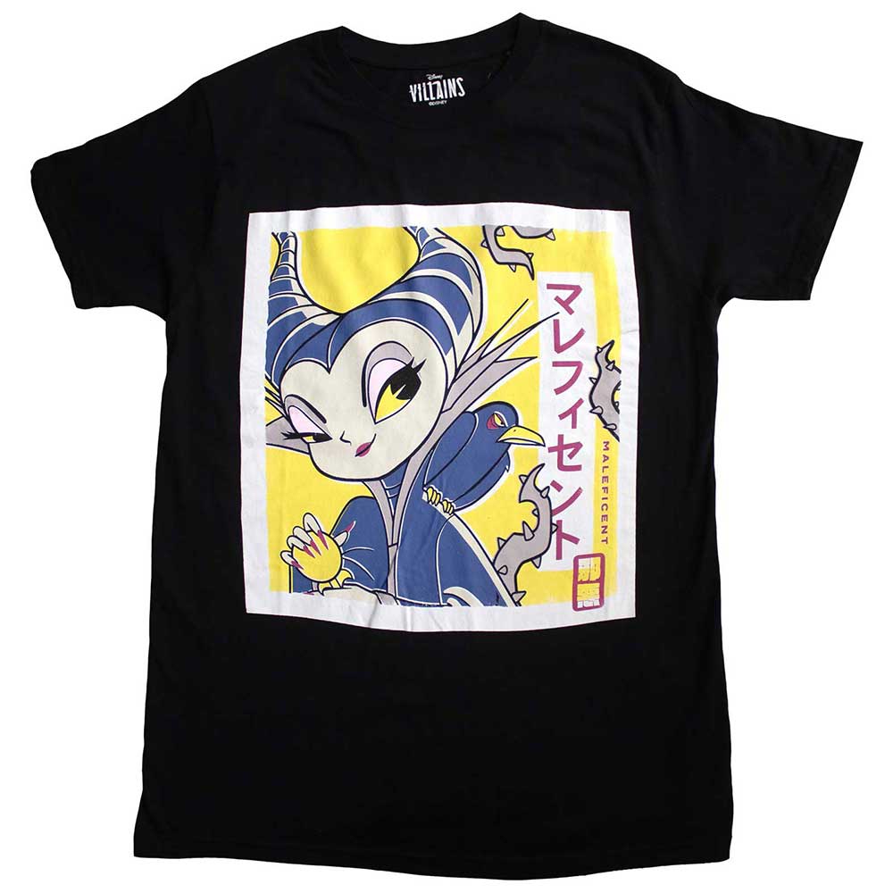 Disney Unisex T-Shirt Sleeping Beauty Maleficent Japanese Black (S)