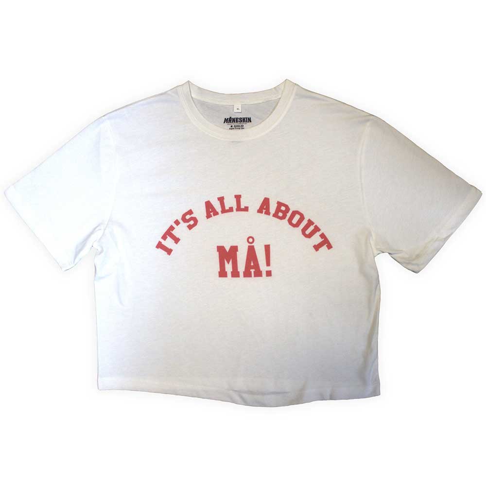 Maneskin Ladies Crop Top It's All About MA! (Ex-Tour) White (XXL)