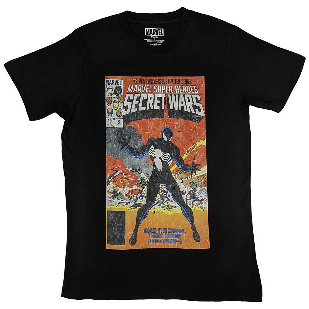 Marvel Comics Unisex T-Shirt Spiderman Secret Wars Black (L)