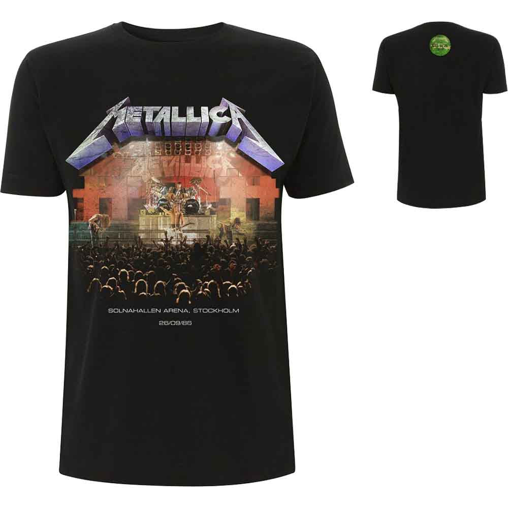 Metallica Unisex T-Shirt Stockholm '86 (Back Print) Black (M)