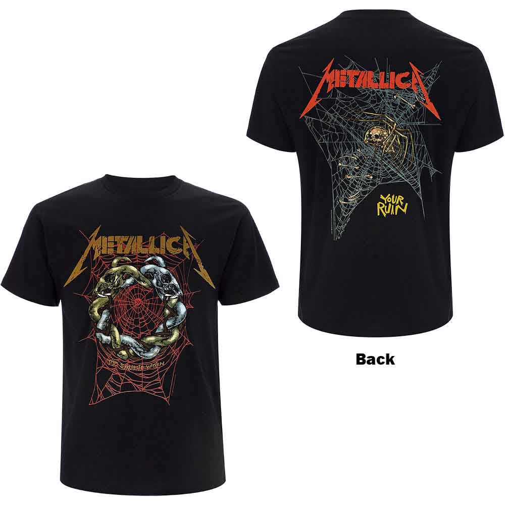 Metallica Unisex T-Shirt Ruin/Struggle (Back Print) Black (L)