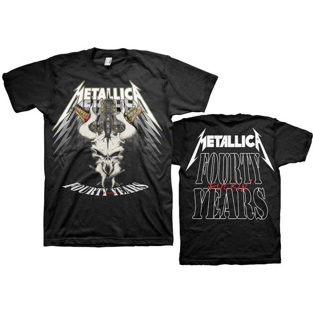 Metallica Unisex T-Shirt 40th Anniversary Forty Years (Back Print) Black (XXL)