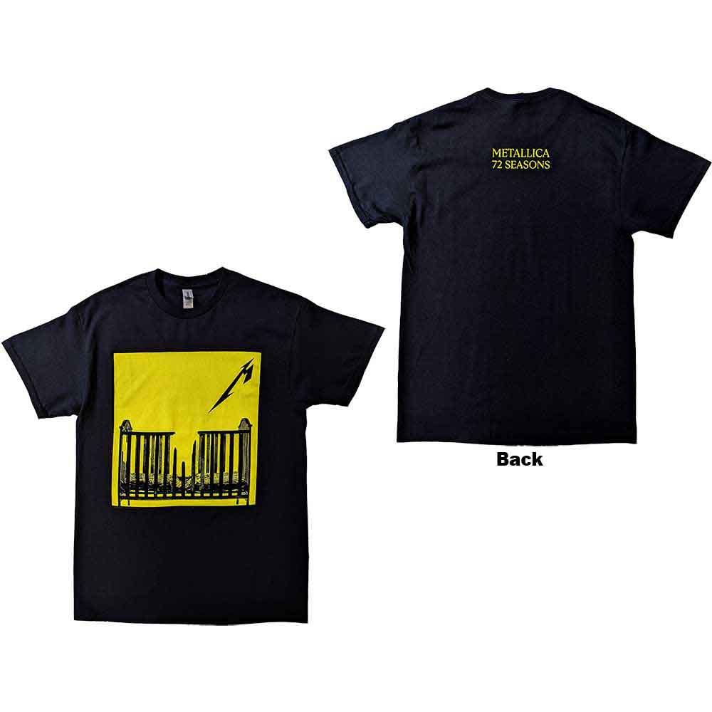 Metallica Unisex T-Shirt 72 Seasons Burnt Crib (Back Print) Black (XXL)