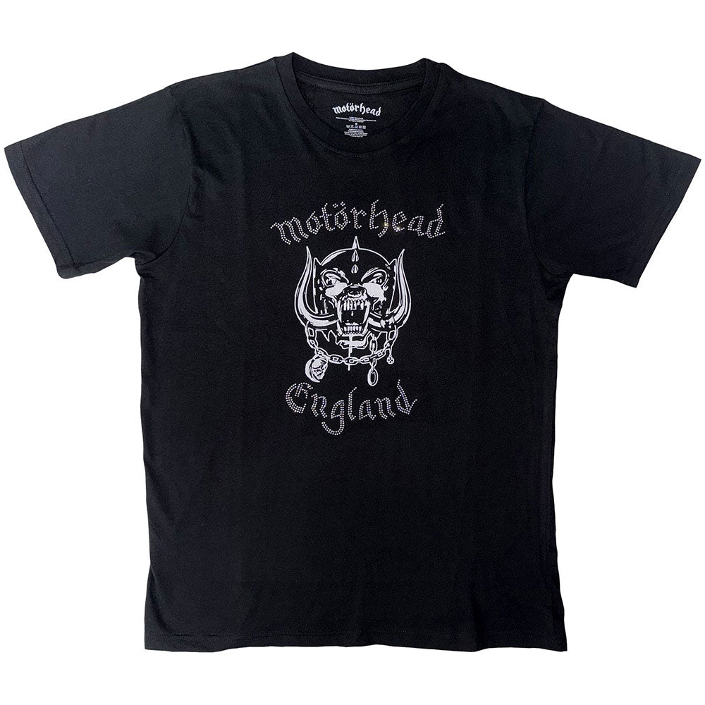 Motorhead Unisex T-Shirt England (Embellished) Black (L)