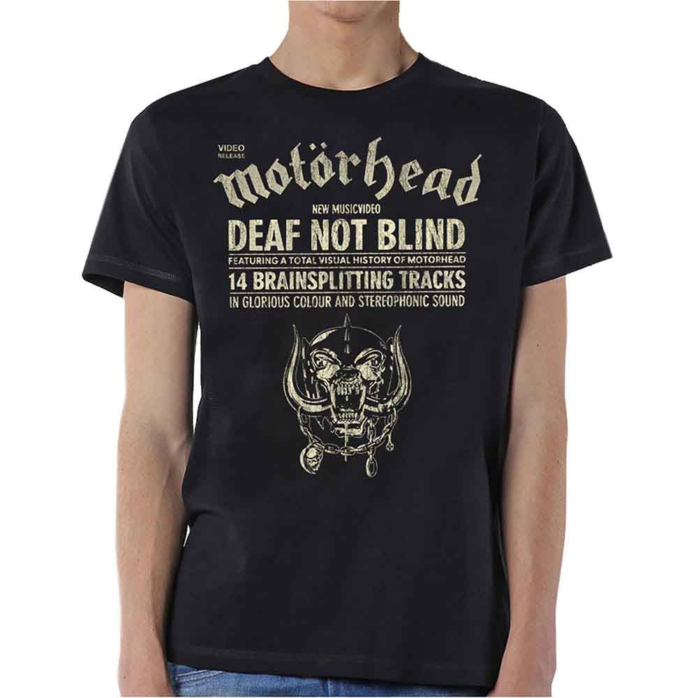 Motorhead Unisex T-Shirt Deaf Not Blind Black (M)