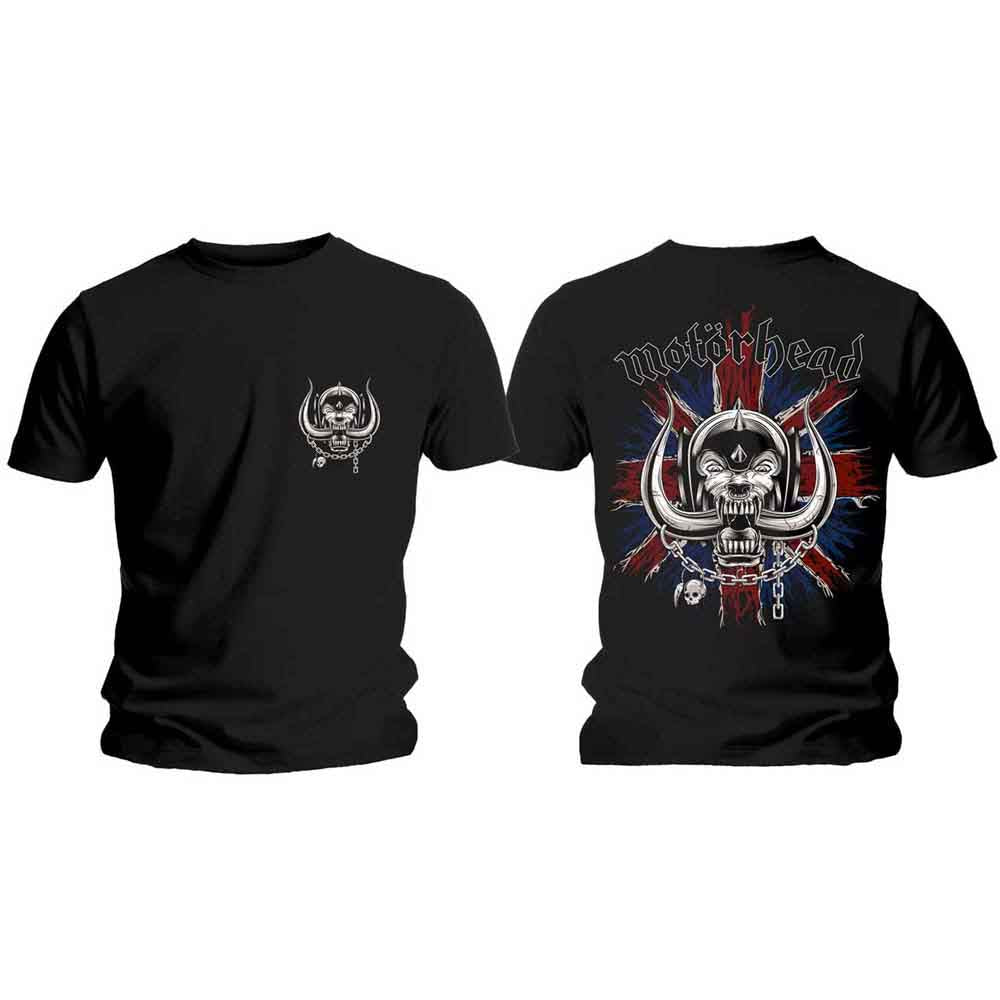 Motorhead Unisex T-Shirt British War Pig & Logo (Back Print) Black (S)