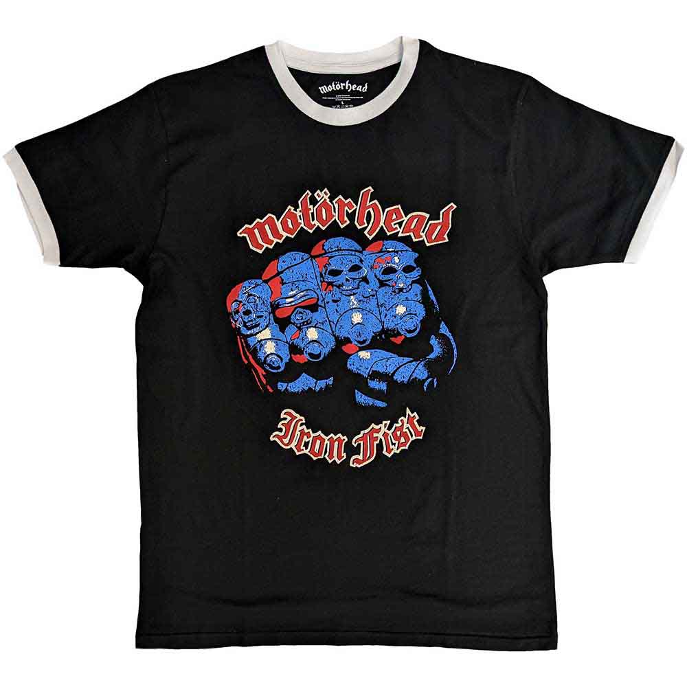 Motorhead Unisex Ringer T-Shirt Iron Fist Black (XXL)