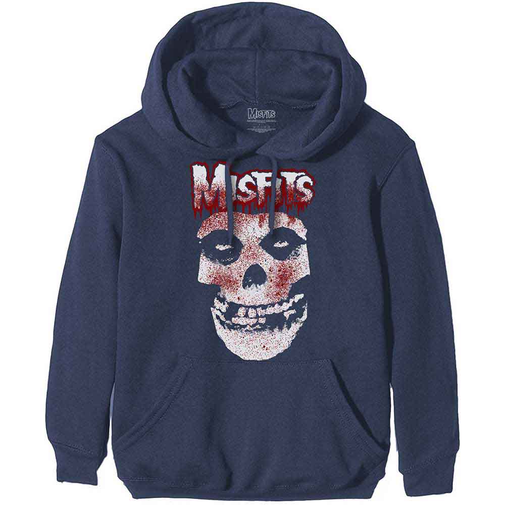 Misfits Unisex Pullover Hoodie Blood Drip Skull Blue (L)