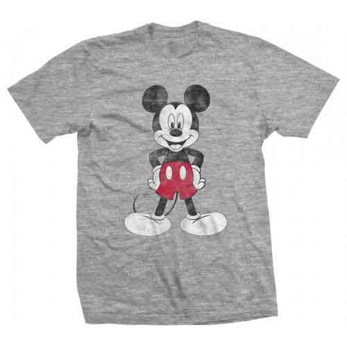 Disney Unisex T-Shirt Mickey Mouse Pose Grey (XS)