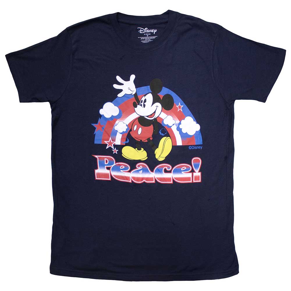 Disney Unisex T-Shirt Mickey Mouse Peace Blue (XL)