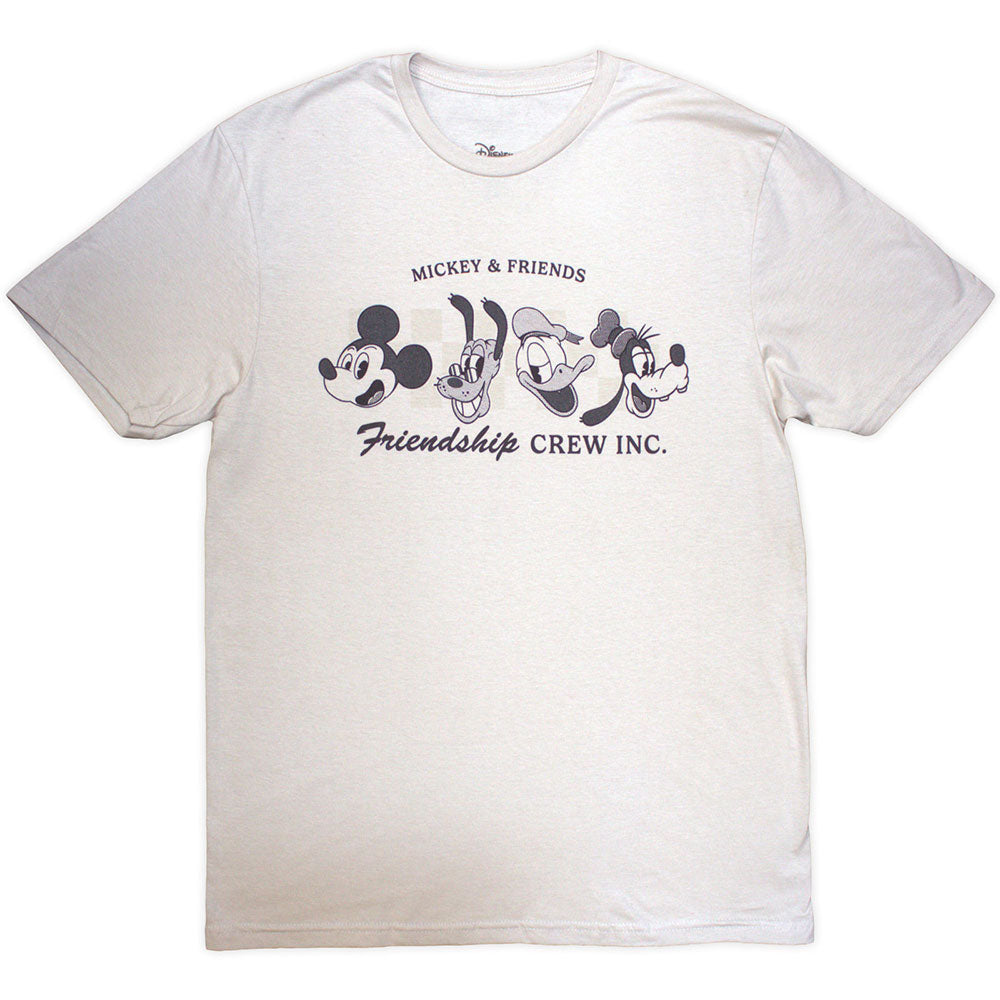 Disney Unisex T-Shirt: Mickey Mouse Friendship Crew Inc. Natural (XL)