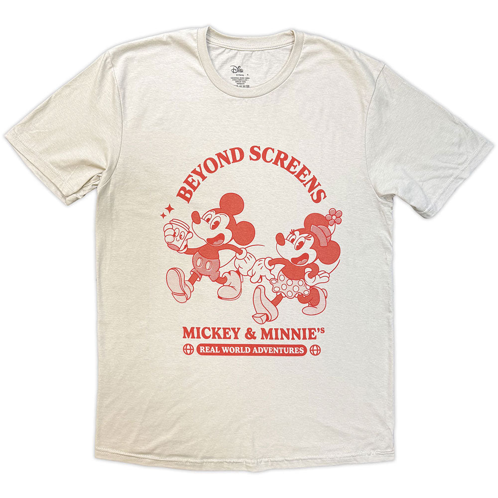 Disney Unisex T-Shirt Mickey & Minnie Beyond Screens Natural (XXL)