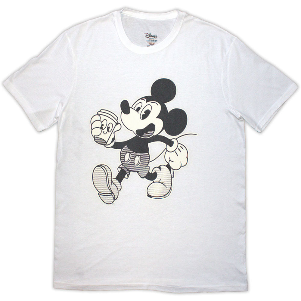 Disney Unisex T-Shirt Mickey & Coffee White (S)