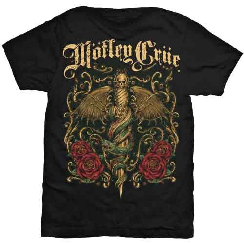 Motley Crue Men's T-Shirt Exquisite Dagger Black (XXL)