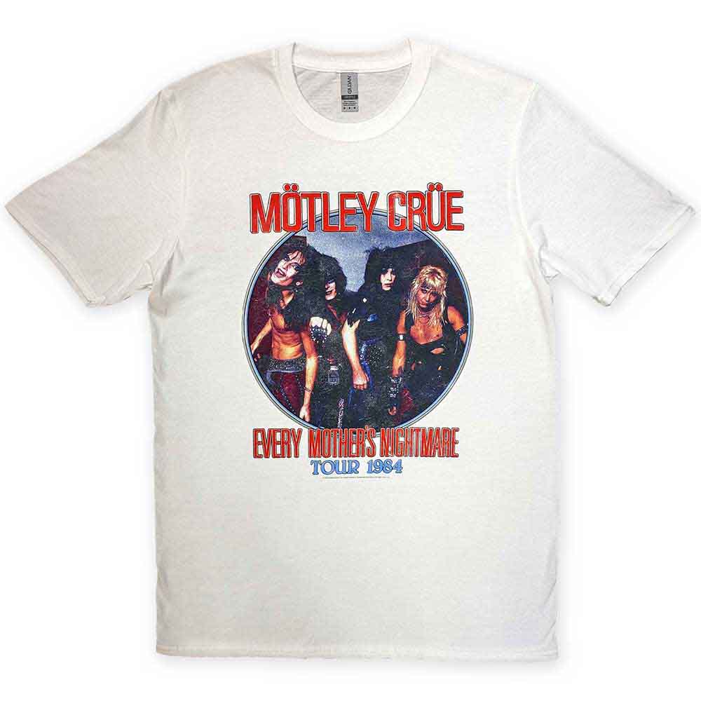 Motley Crue Men's T-Shirt Every Mothers Nightmare White (L)