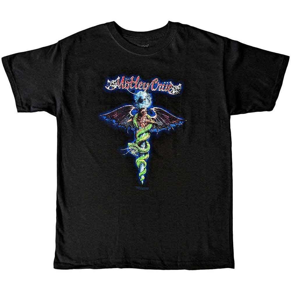 Motley Crue Kids T-Shirt Blue Dragon Black (5-6yrs)