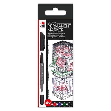 marabu permanent marker pen set graphix once upon time
