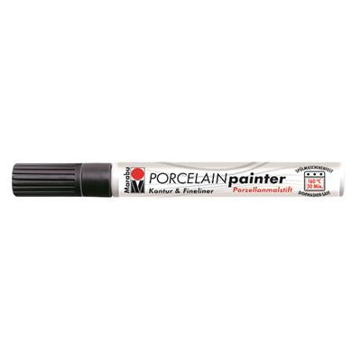 marabu porcelain glas painter marker mm black
