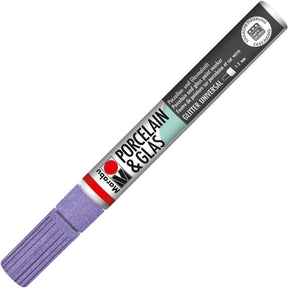 marabu porcelain glas painter marker pen glitter lilac