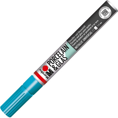 marabu porcelain glas painter marker pen metallic petrol