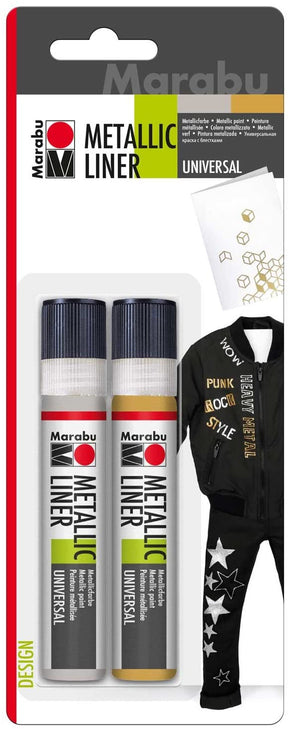 marabu metallic liner 25ml gold silver blistercard