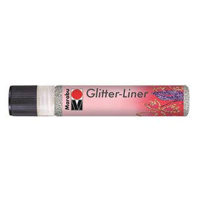 marabu liner glitter silver
