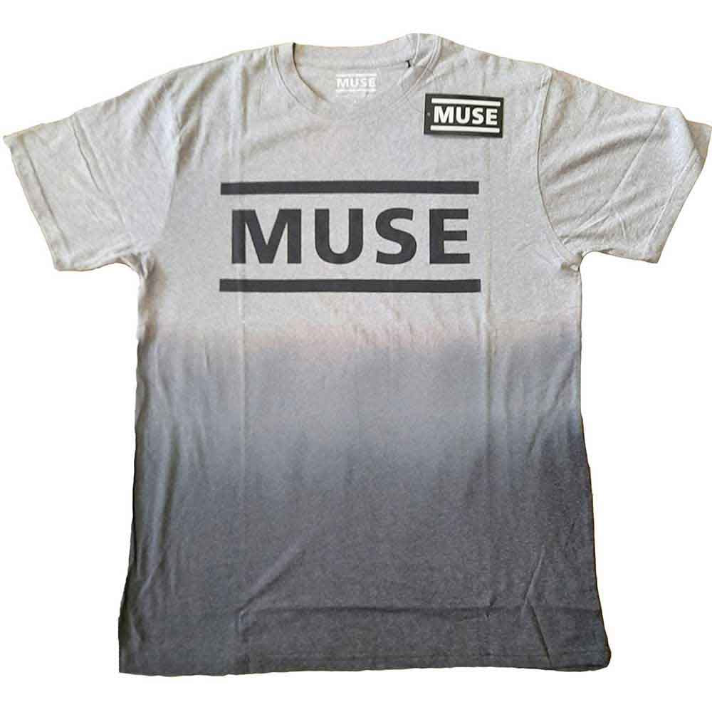 Muse Unisex T-Shirt Logo (Dip-Dye) White (S)